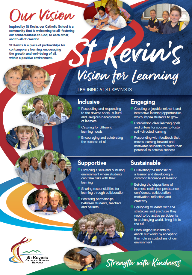 Poster outlining St Kevin's Vision for Learning.